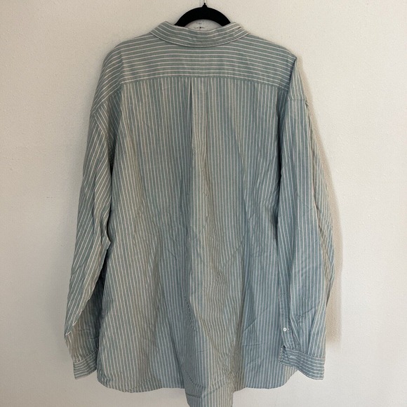 Ralph Lauren Shirt Men 4XLT Big Tall Classic Fit Green White Stripe Button Down - Picture 3 of 3
